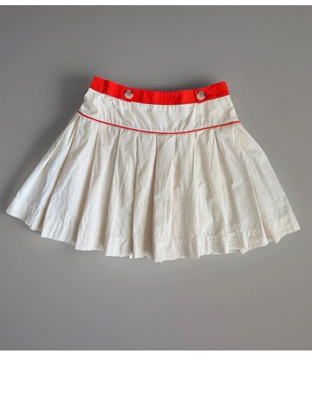 Maeve by Anthropologie Pleated Mini Skirt Tan/Cream Sz 4 Preppy